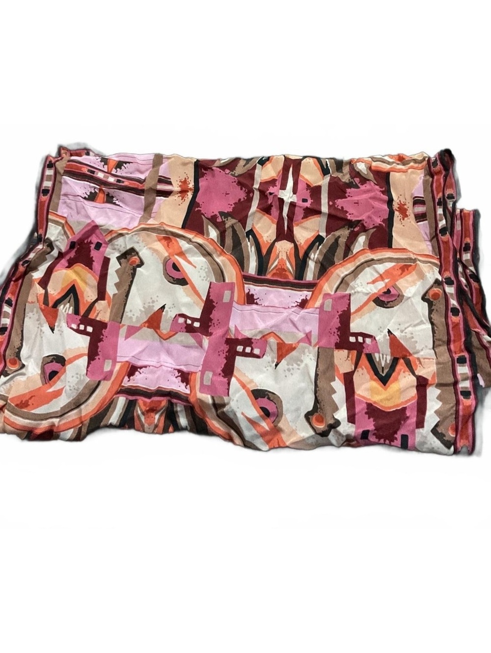 Handmade 100% Silk Colorful Abstract Pattern Scarf
